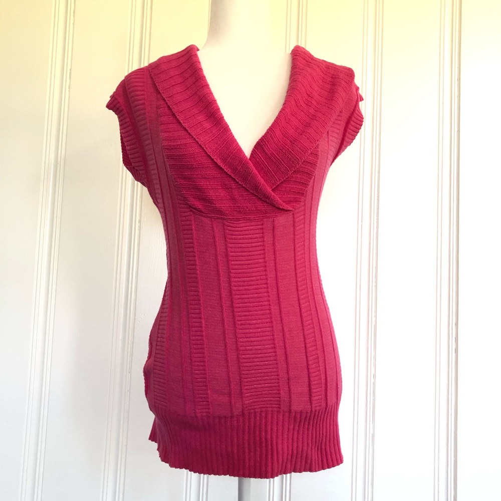 Adore low cut v-neck pink sweater shirt